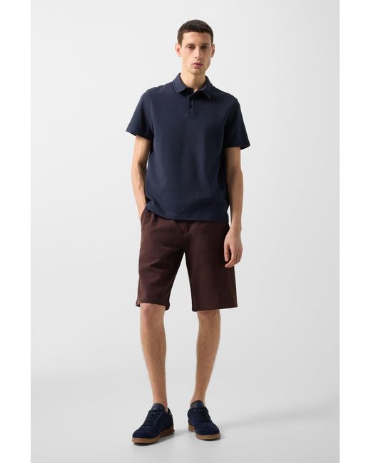 Bogner Brown Marc Linen Mix Shorts For for men