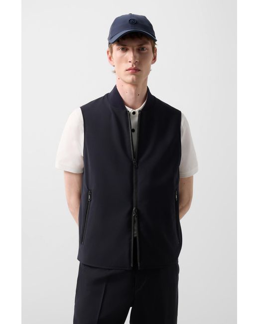 Bogner Blue Virgin Wool Waistcoat Jeff For for men