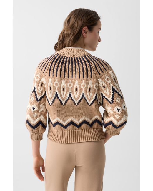 Bogner Brown Norwegian Knit Jacket Aurora For