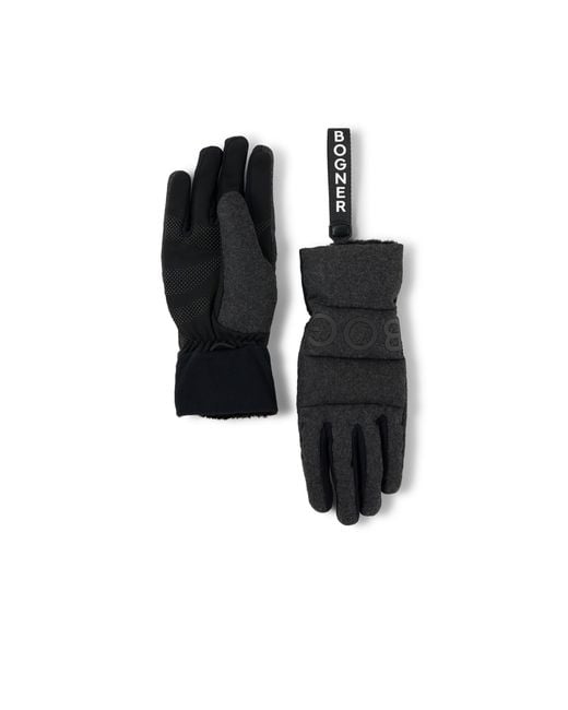 Bogner Black Walker Gloves for men