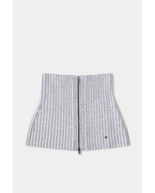 Bogner Gray Merida Virgin Wool Ribbed Collar