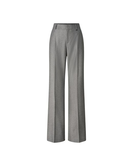 Bogner Gray Jody Virgin Wool Trousers For