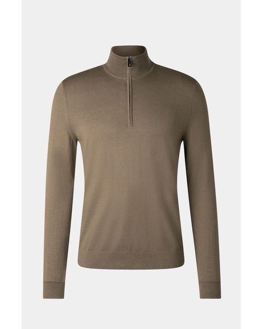 Bogner Brown Ouri Virgin Wool Troyer For for men