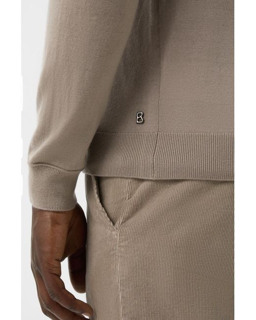 Bogner Gray Ouri Fine Knit Troyer for men