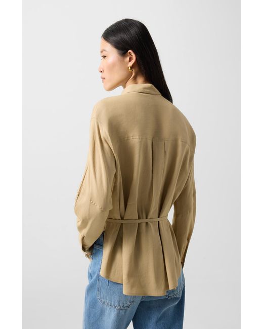 Bogner Natural Catrina Linen Blend Blouse