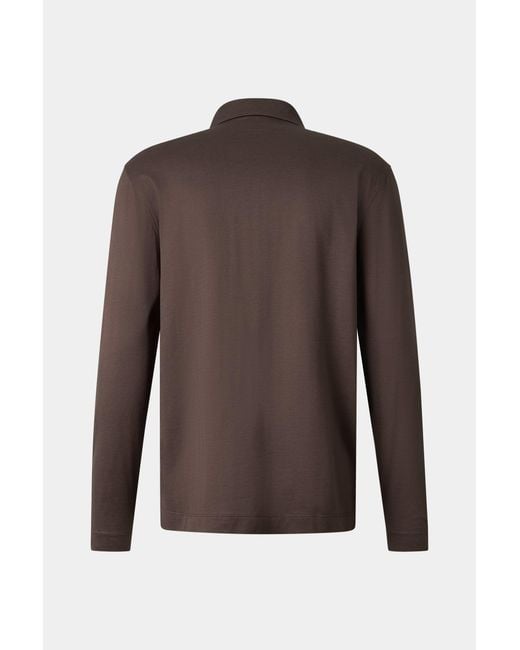 Bogner Brown Bailey Polo Long-sleeved Top for men