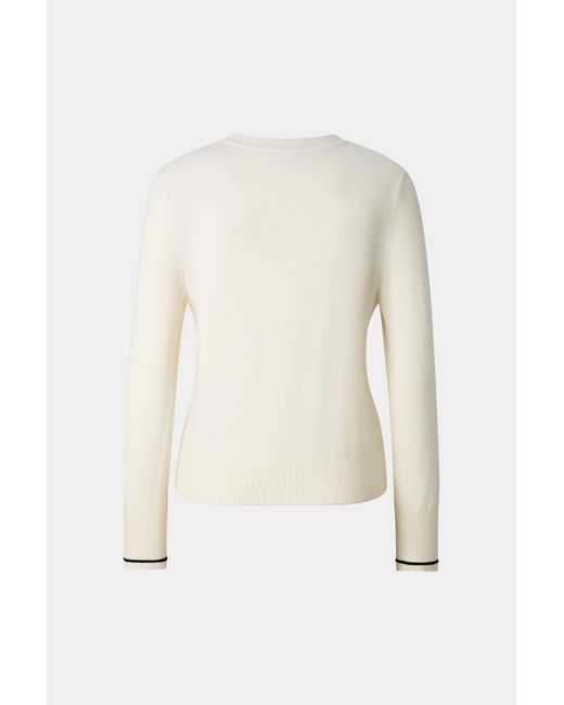 Bogner White Azou Virgin Wool And Silk Knit Jacket