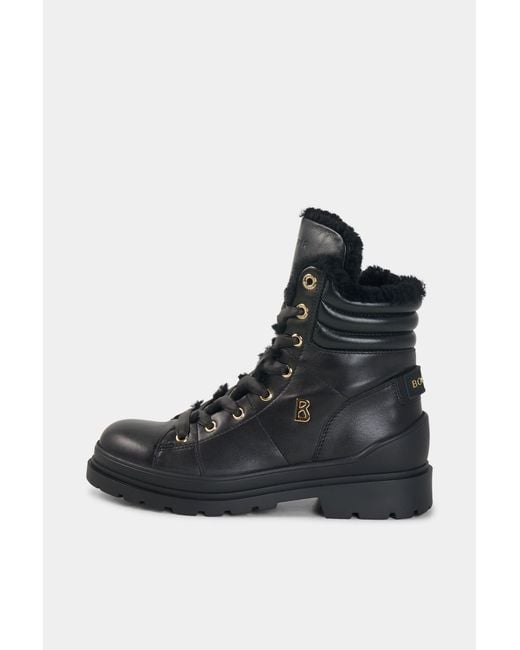 Bogner Black St. Moritz Lace-up Boots With Spikes
