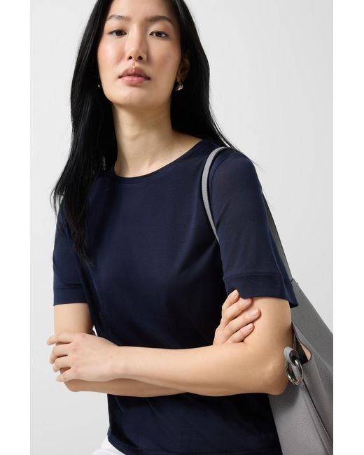 Bogner Blue Silk Shirt Sienna For
