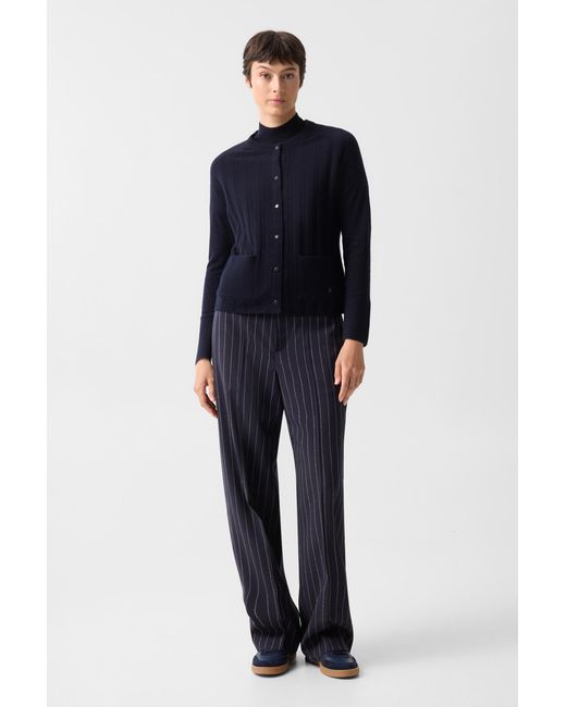 Bogner Blue Tanja Virgin Wool Cashmere Cardigan For