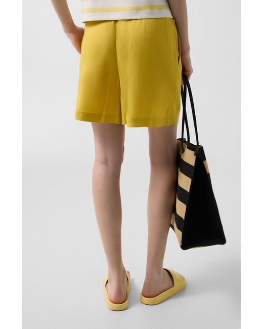 Bogner Yellow Linen Blend Shorts Carmel