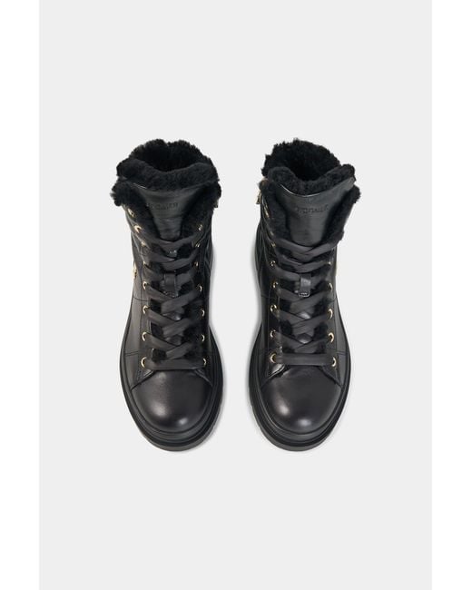 Bogner Black St. Moritz Lace-up Boots With Spikes