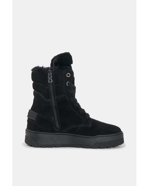 Bogner Black Calgary Lace-up Boots With Spikes