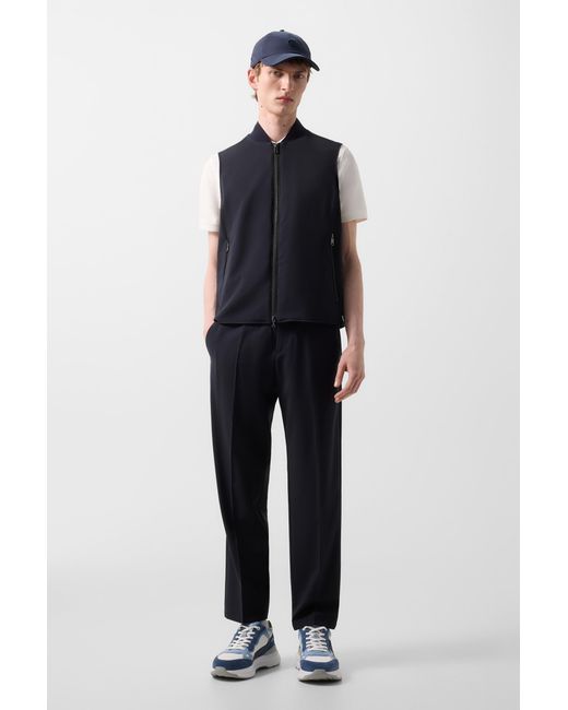 Bogner Blue Virgin Wool Waistcoat Jeff For for men