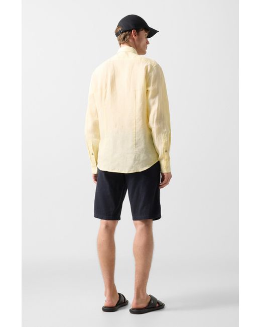 Bogner Yellow Timi Linen Shirt for men