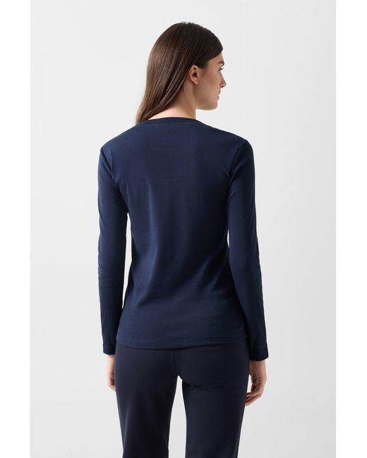 Bogner Blue Nikini Cotton Long-Sleeved Top For