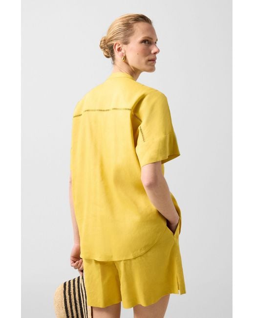 Bogner Yellow Linen Mix Blouse Cheryl