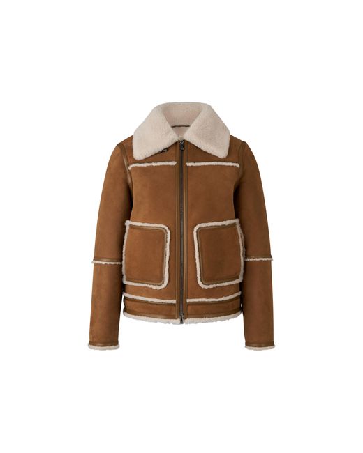 Bogner Brown Pelina Lambskin Quilted Jacket