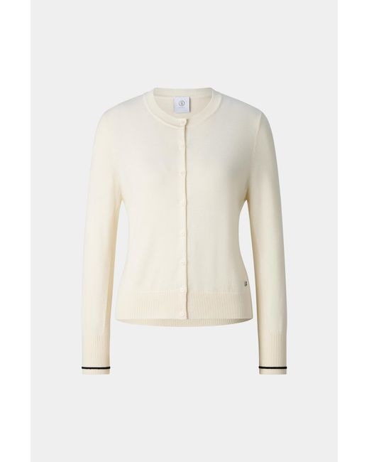 Bogner White Azou Virgin Wool And Silk Knit Jacket