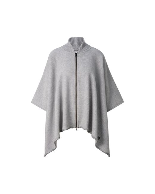 Bogner Gray Nellie Wool Mix Poncho