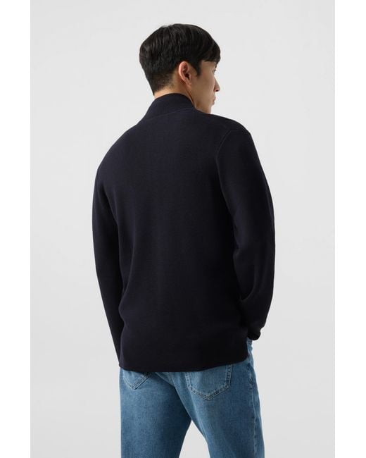 Bogner Blue Virgin Wool Cardigan Everest for men
