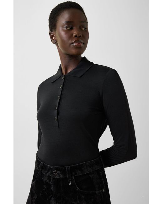 Bogner Black Whoopy Polo Long-Sleeved Top For