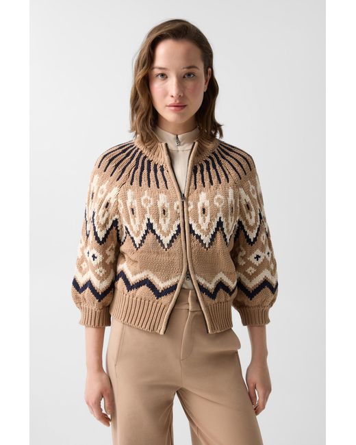 Bogner Brown Norwegian Knit Jacket Aurora For