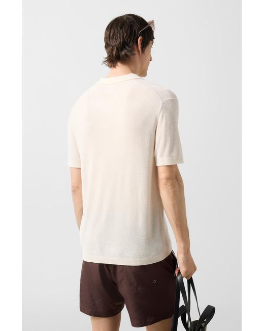 Bogner Natural Finn Knitted Polo Shirt For for men
