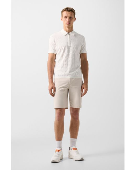 Bogner White Maxim Knitted Polo Shirt for men