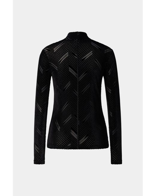 Bogner Black Cherie Velvet Long-Sleeved Top For