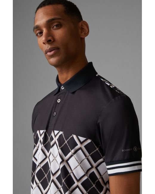Bogner Black Richard Functional Polo Shirt for men