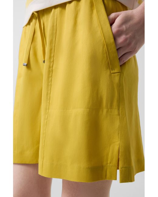 Bogner Yellow Linen Blend Shorts Carmel