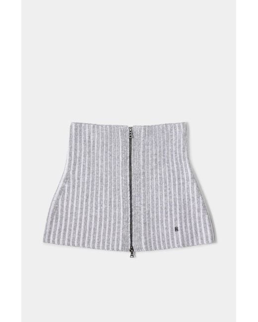 Bogner Gray Merida Virgin Wool Ribbed Collar