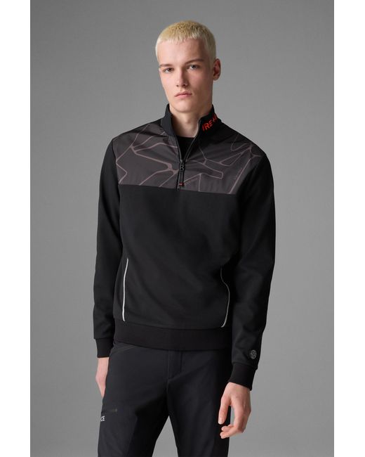 Bogner Fire + Ice Black Majan Half-zip Sweatshirt for men