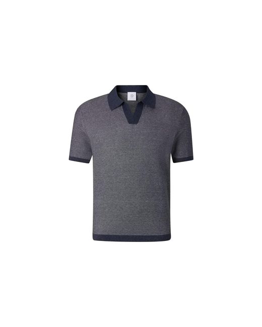 Bogner Blue Lyon Knitted Polo Shirt for men