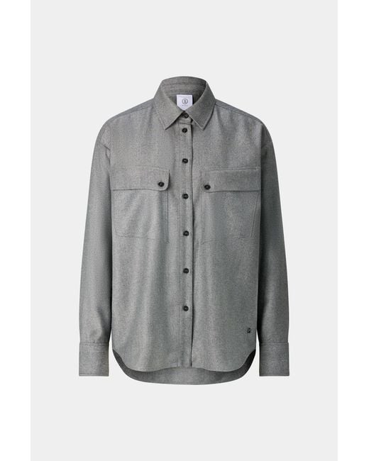 Bogner Gray Robyn Virgin Wool Shirt Blouse