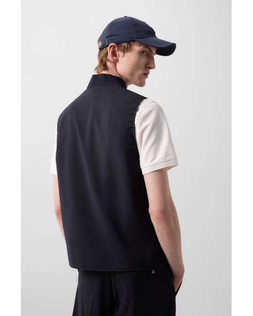 Bogner Blue Virgin Wool Waistcoat Jeff For for men