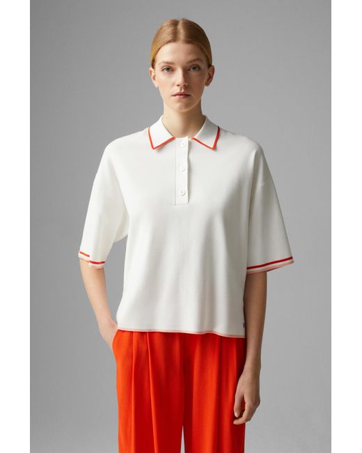 Bogner White Strick-Polo-Shirt Andrea