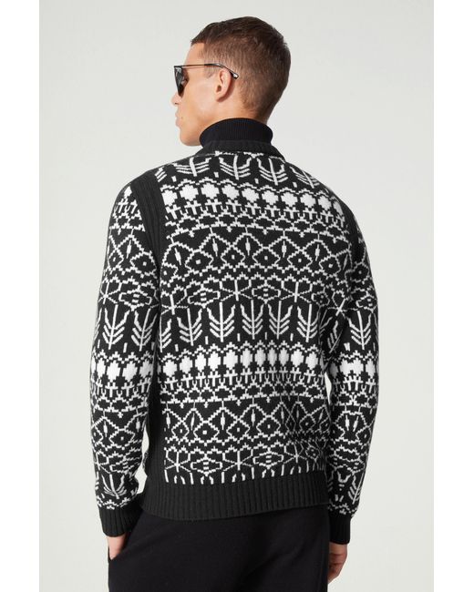 Bogner Wool Balte Knitted Sweater in Black/White (Black) for Men - Lyst
