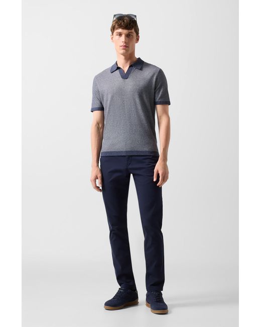 Bogner Blue Lyon Knitted Polo Shirt for men