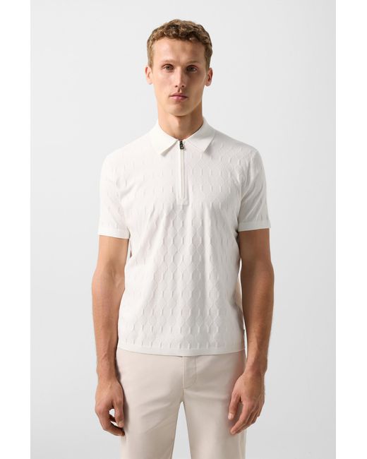 Bogner White Maxim Knitted Polo Shirt for men