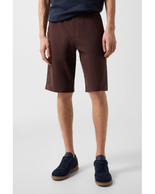Bogner Brown Marc Linen Mix Shorts For for men