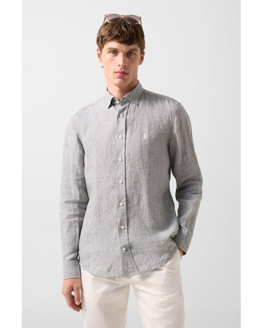 Bogner Gray Timi Linen Shirt for men