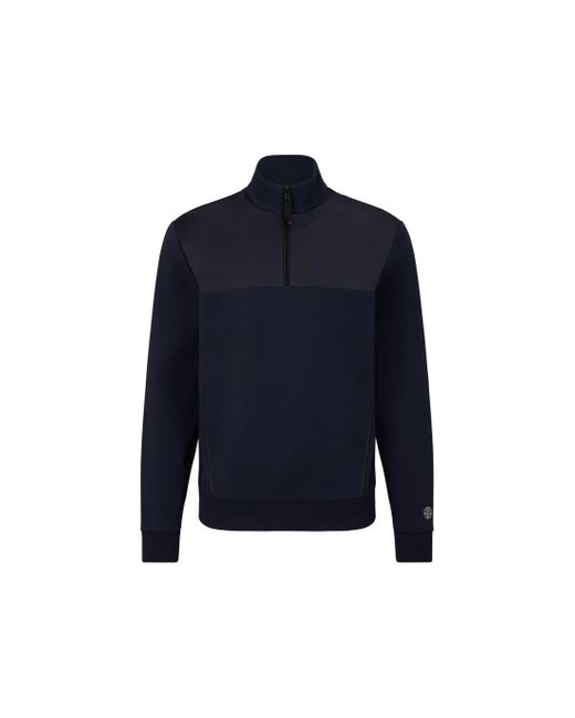 Bogner Fire + Ice Blue Majan Half-zip Sweatshirt for men