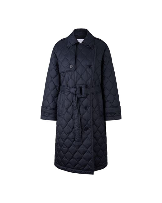 Bogner Blue Quilted Trench Coat Ivory