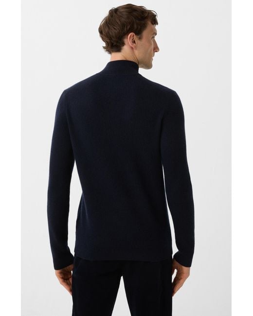 Bogner Blue Pure New Wool Cashmere Troyer Derek for men