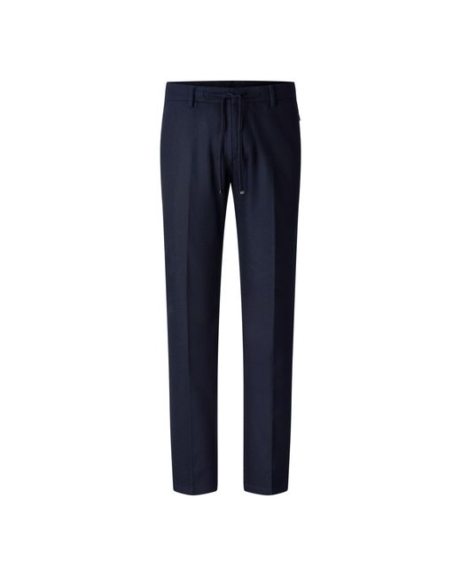 Bogner Blue Riley Business Wool Mix Trousers For for men