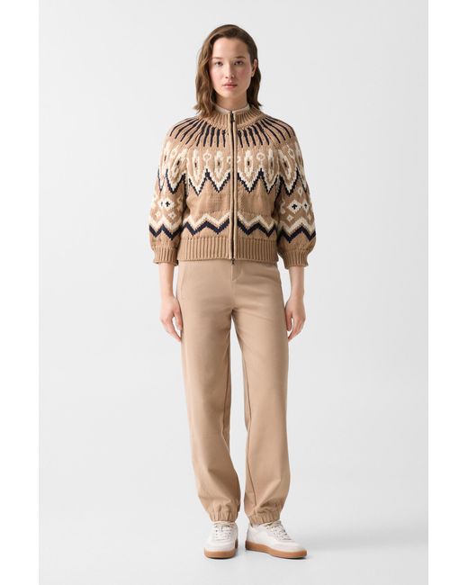 Bogner Brown Norwegian Knit Jacket Aurora For
