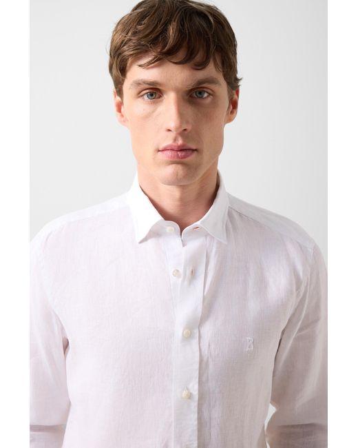 Bogner White Timi Linen Shirt for men