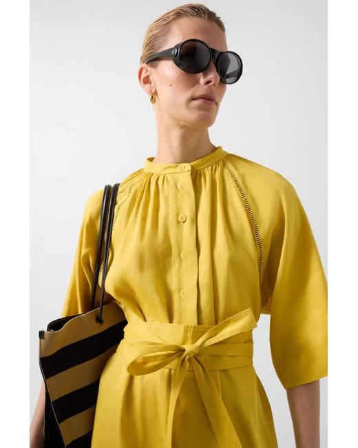 Bogner Yellow Linen Mix Dress Catelyn
